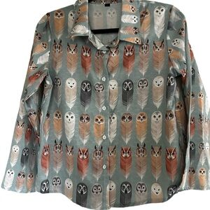 Owl pattern blouse